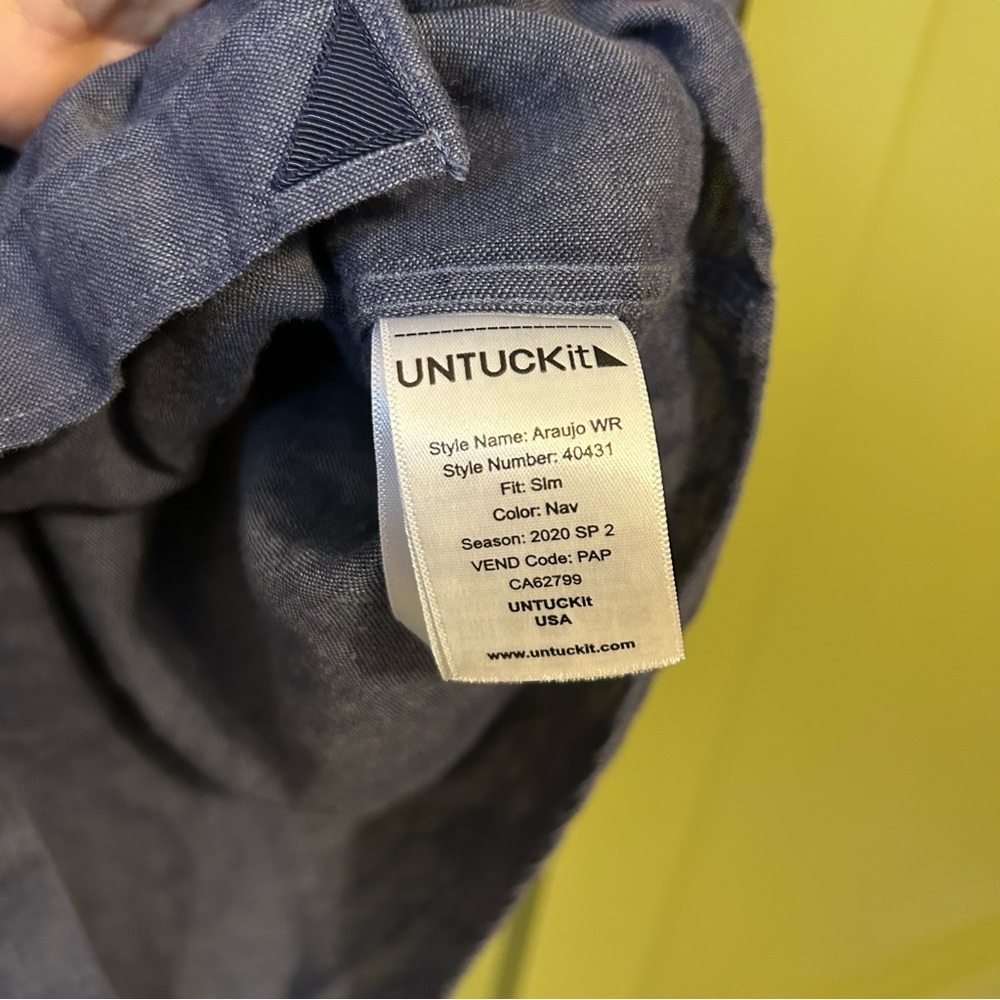 Untuckit Araujo Linen Shirt sz XXL - Picture 4 of 6